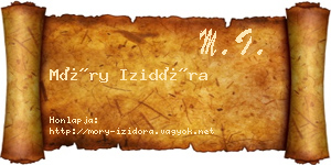 Móry Izidóra névjegykártya